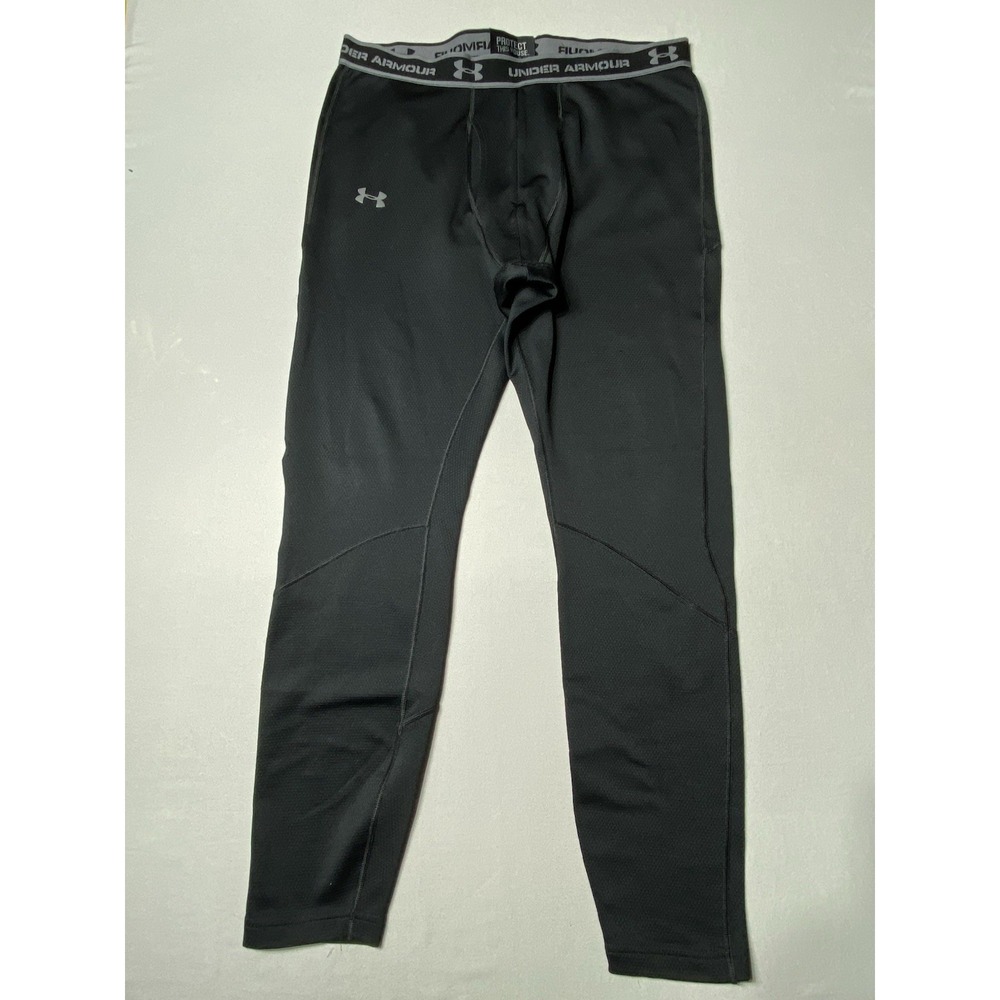 Under Armour Men's XL ColdGear Black Thermal Base Layer Running Tights - Picture 1 of 7